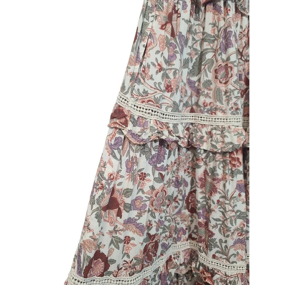 Love the Label Helena Maxi Dress S Floral Tiered Lace Cotton LLS21-6633 - Picture 5 of 7
